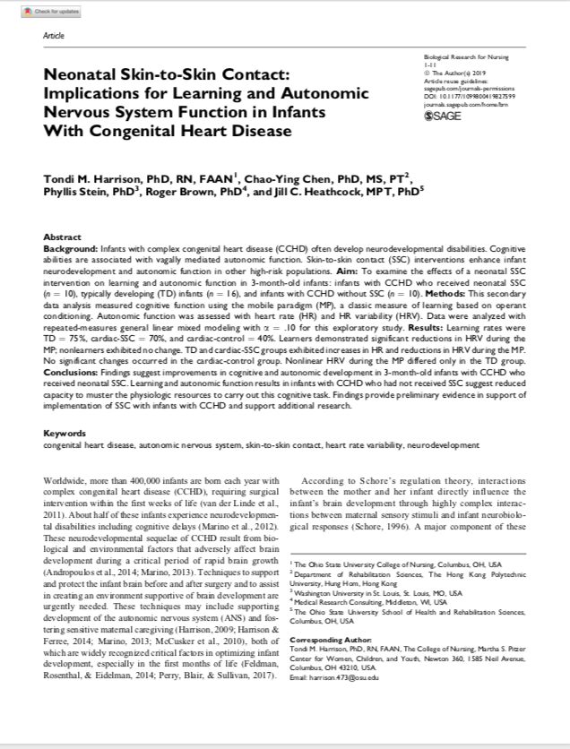 Publication: Neonatal Skin-to-Skin Contact [With The Zaky ZAK]: Implic ...