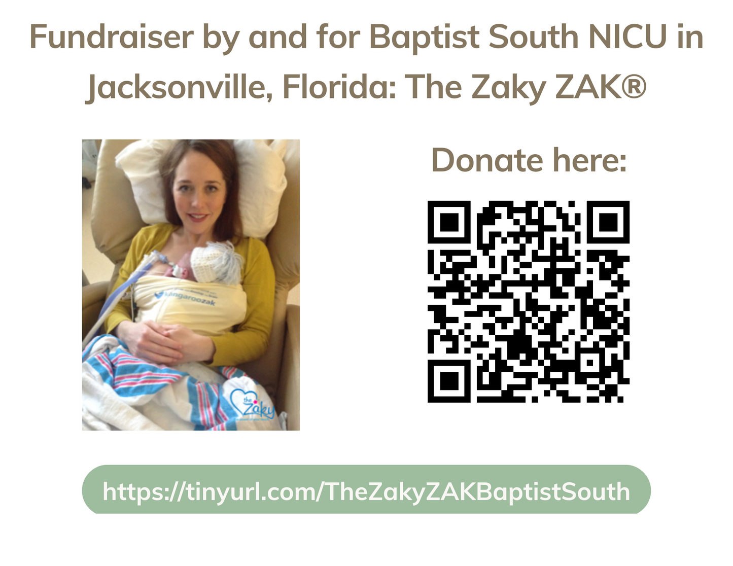 Fundraiser by and for Baptist South NICU in Jacksonville, Florida: The Zaky ZAK®