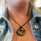 Eternity Circle Tiger's Eye  Adjustable Leather Necklace